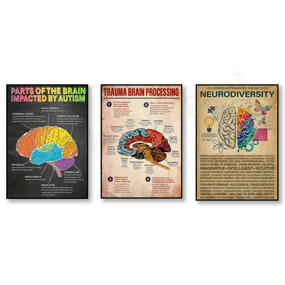 Health & Wellness Vector - Neurodiversity knowledge poster, special education poster,